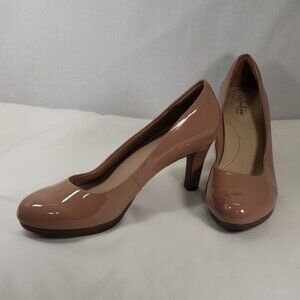 Clarks Adriel Viola Praline Color Beige Tan Round Toe Pump High Heels